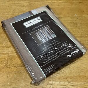 Allen + Roth Blue Taupe Striped‎ Rod Pocket Valance Allison Stripe 70" x 18" NEW